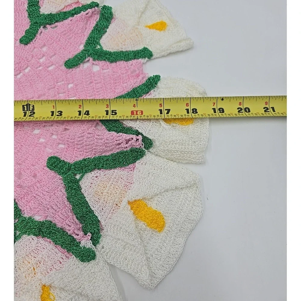 2 Handmade Crochet‎ Flower Cottagecore Starburst Vintage 1950s Doilies